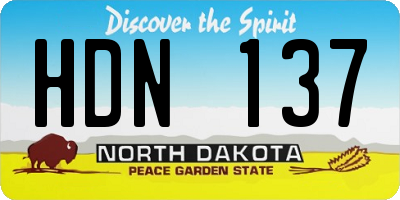 ND license plate HDN137