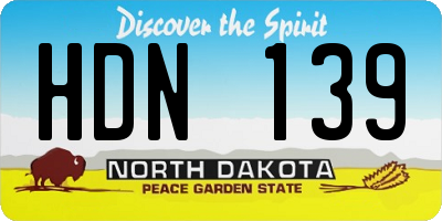 ND license plate HDN139