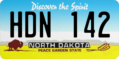 ND license plate HDN142