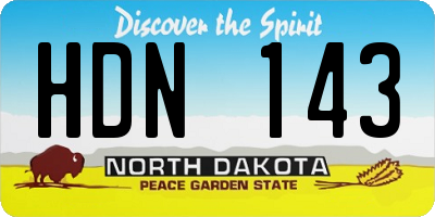 ND license plate HDN143