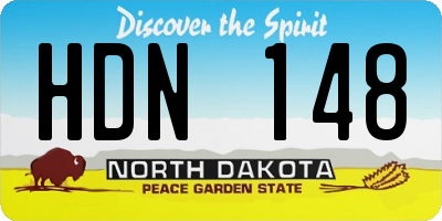 ND license plate HDN148