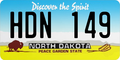 ND license plate HDN149