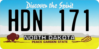 ND license plate HDN171
