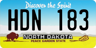ND license plate HDN183