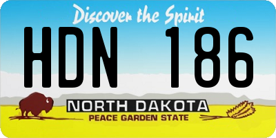ND license plate HDN186