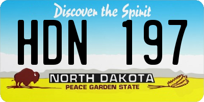 ND license plate HDN197