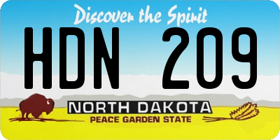 ND license plate HDN209