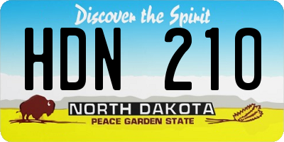 ND license plate HDN210