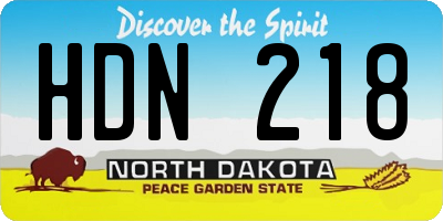 ND license plate HDN218