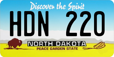 ND license plate HDN220