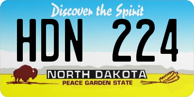 ND license plate HDN224