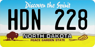 ND license plate HDN228
