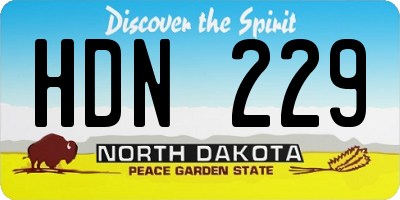 ND license plate HDN229