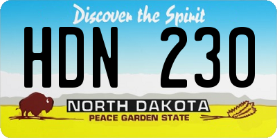 ND license plate HDN230