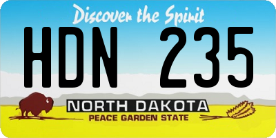 ND license plate HDN235