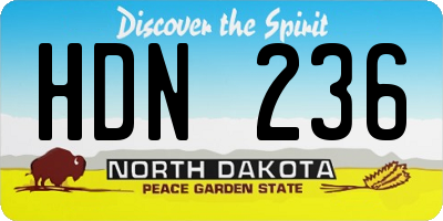 ND license plate HDN236