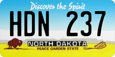 ND license plate HDN237