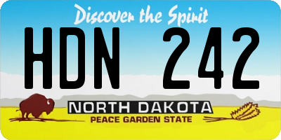 ND license plate HDN242