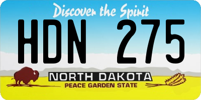 ND license plate HDN275