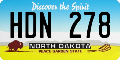ND license plate HDN278