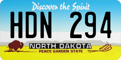 ND license plate HDN294