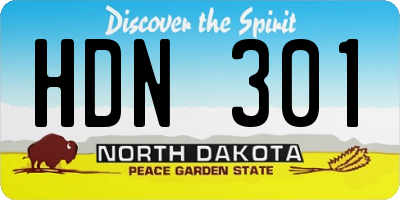 ND license plate HDN301