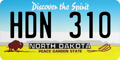 ND license plate HDN310