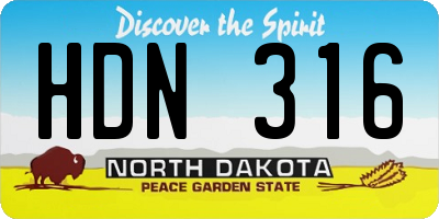 ND license plate HDN316