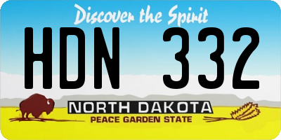 ND license plate HDN332