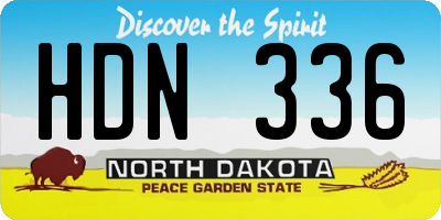 ND license plate HDN336