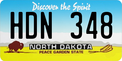 ND license plate HDN348