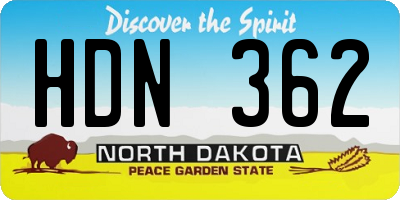 ND license plate HDN362