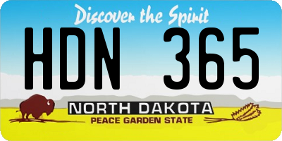 ND license plate HDN365