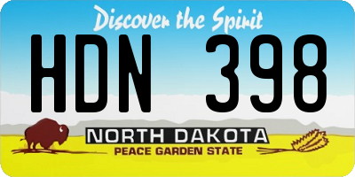 ND license plate HDN398