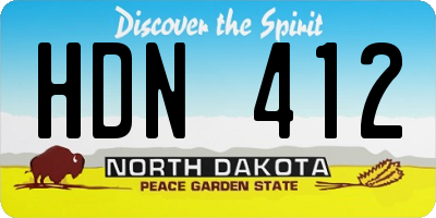 ND license plate HDN412