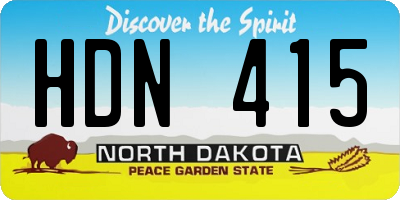 ND license plate HDN415