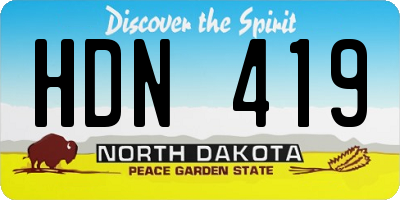 ND license plate HDN419