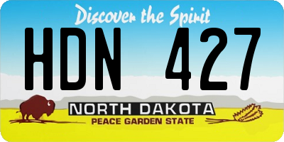 ND license plate HDN427