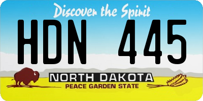 ND license plate HDN445