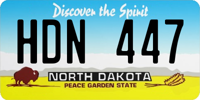 ND license plate HDN447