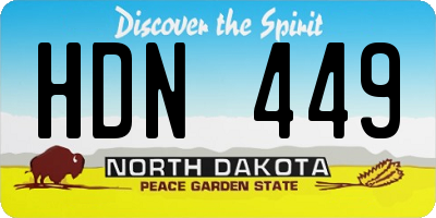 ND license plate HDN449