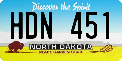 ND license plate HDN451