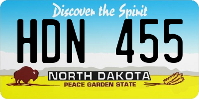 ND license plate HDN455