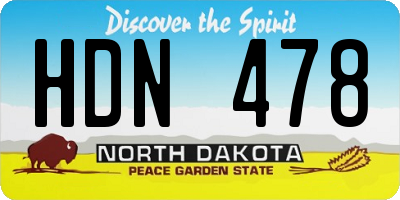 ND license plate HDN478