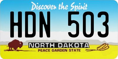 ND license plate HDN503