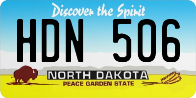 ND license plate HDN506