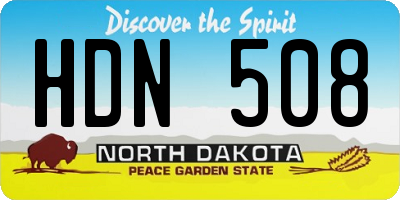 ND license plate HDN508