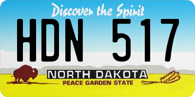 ND license plate HDN517