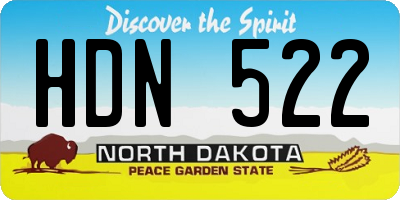 ND license plate HDN522