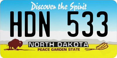 ND license plate HDN533